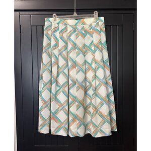 Vintage Vingt Rêve Tokyo Style Skirt Womens S Geometric‎ Pleated Japan 80s Lined